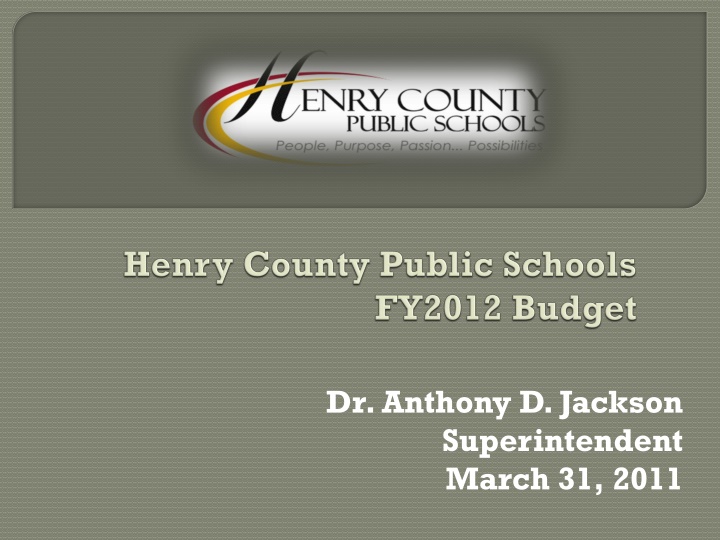 dr anthony d jackson superintendent march 31 2011