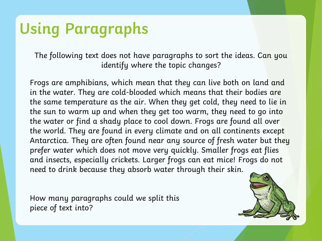 using paragraphs