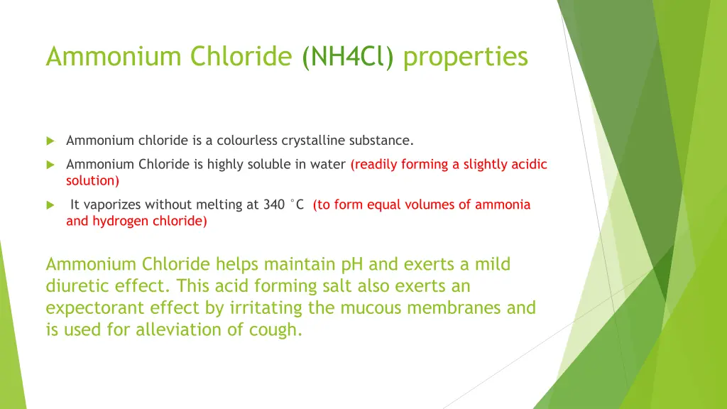 ammonium chloride nh4cl properties
