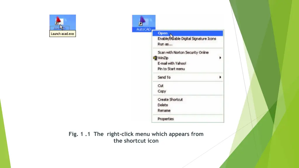 fig 1 1 the right click menu which appears from