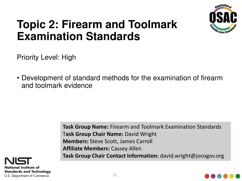 topic 2 firearm and toolmark examination standards
