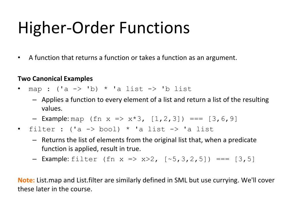 higher order functions