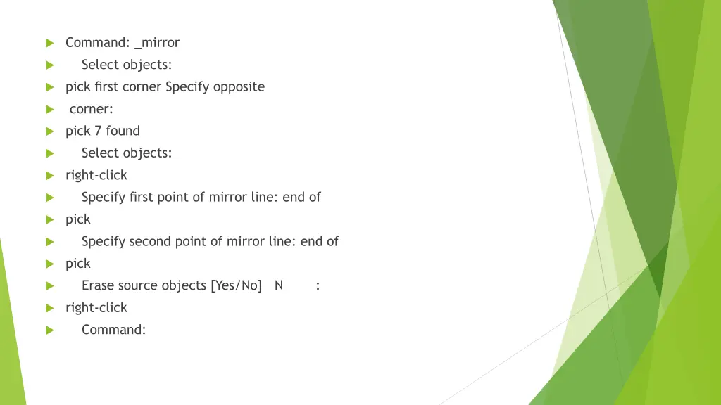 command mirror select objects