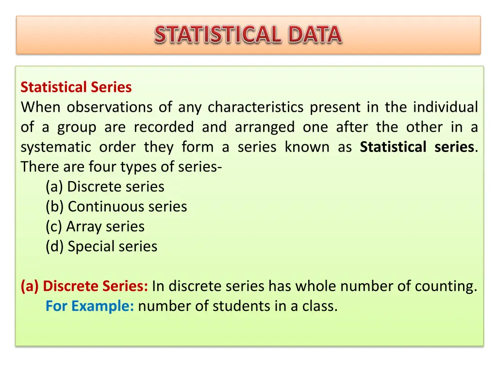 statistical series when observations