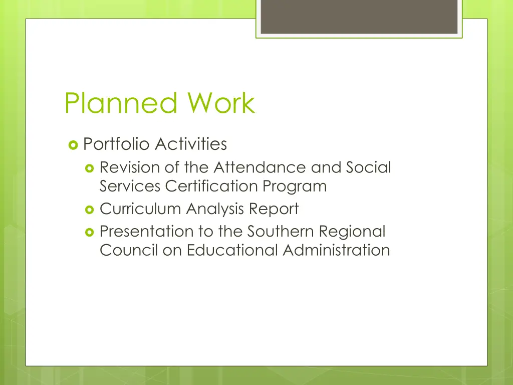 planned work 5