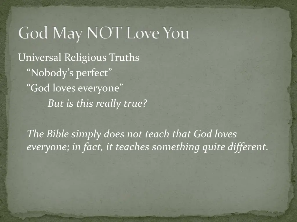 god may not love you 1
