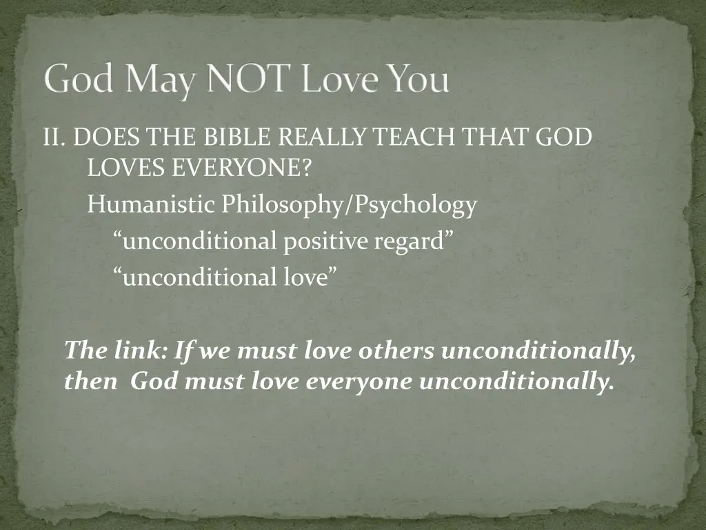 god may not love you 31