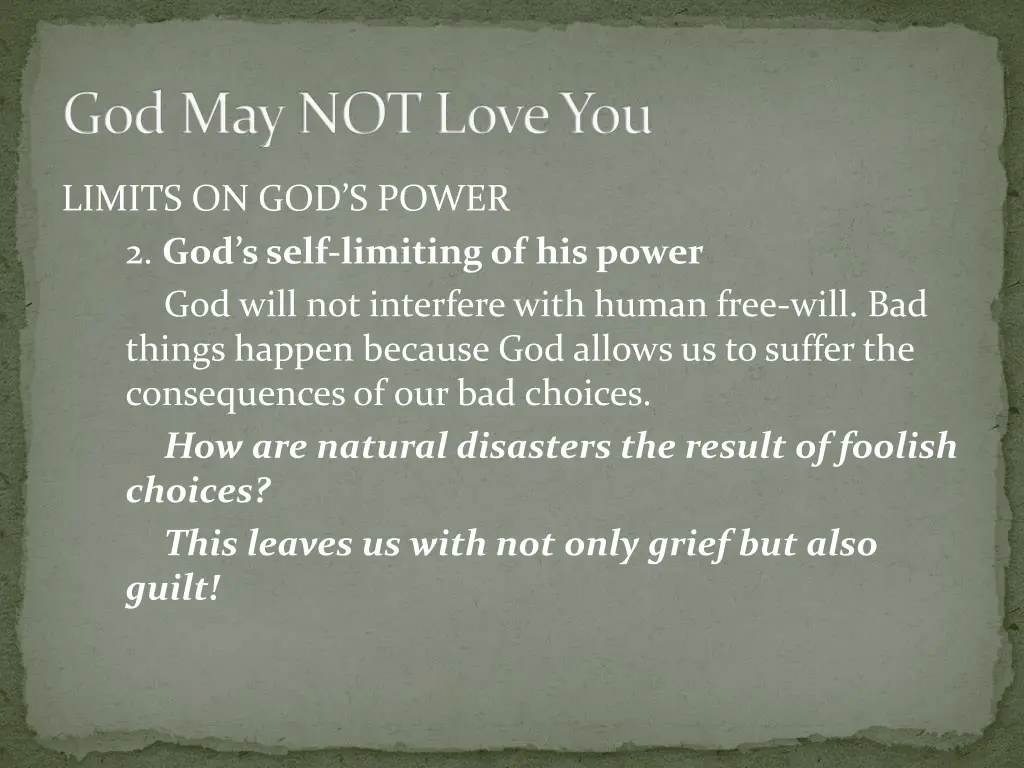 god may not love you 8