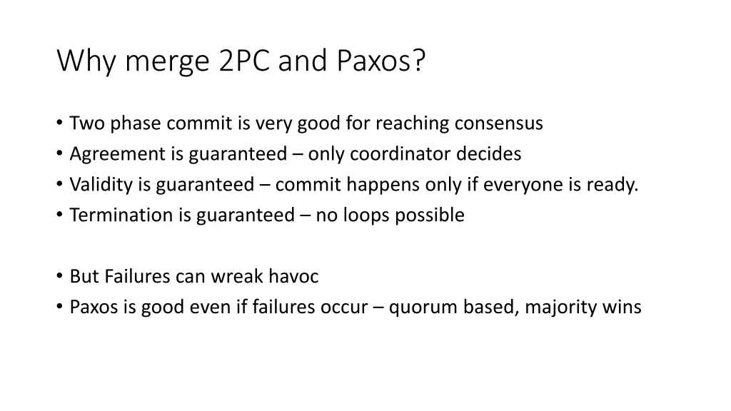why merge 2pc and paxos