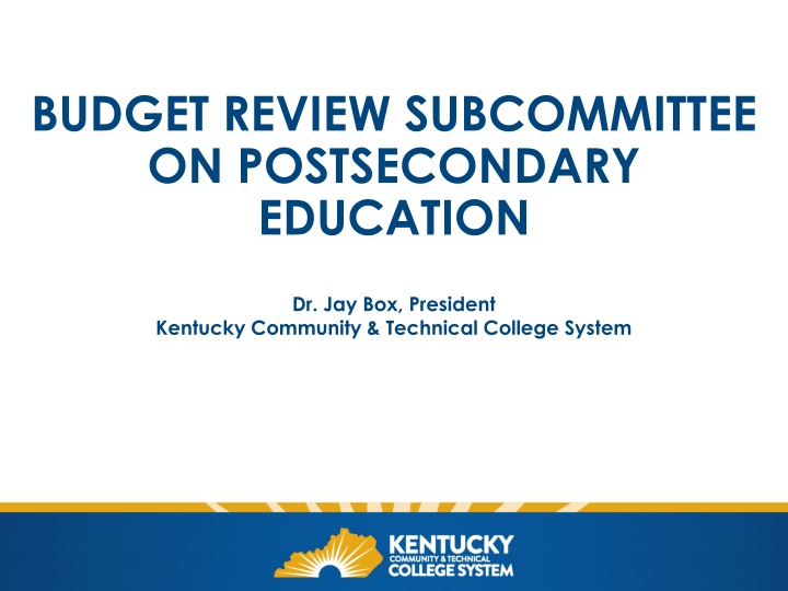 budget review subcommittee on postsecondary