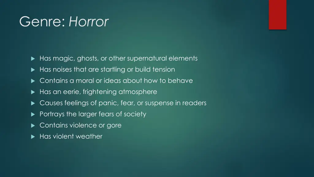 genre horror