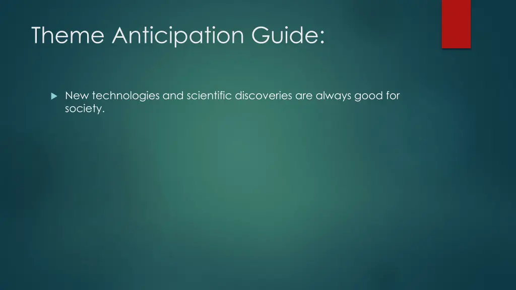 theme anticipation guide