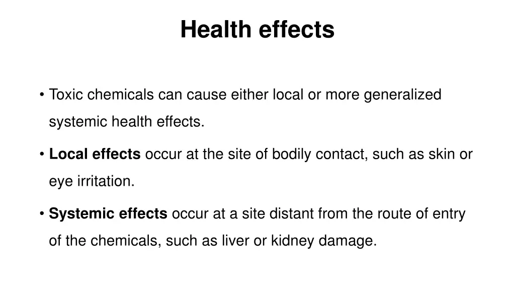 health effects