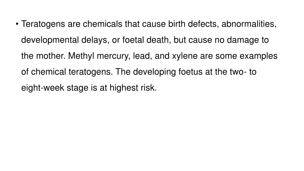 teratogens are chemicals that cause birth defects