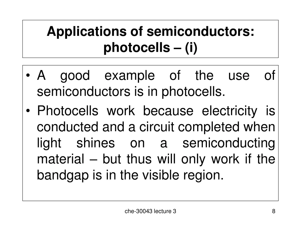 applications of semiconductors photocells i