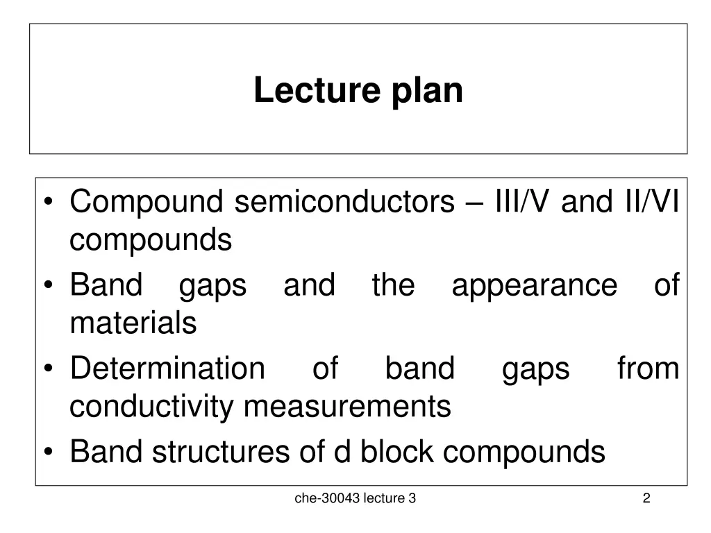 lecture plan