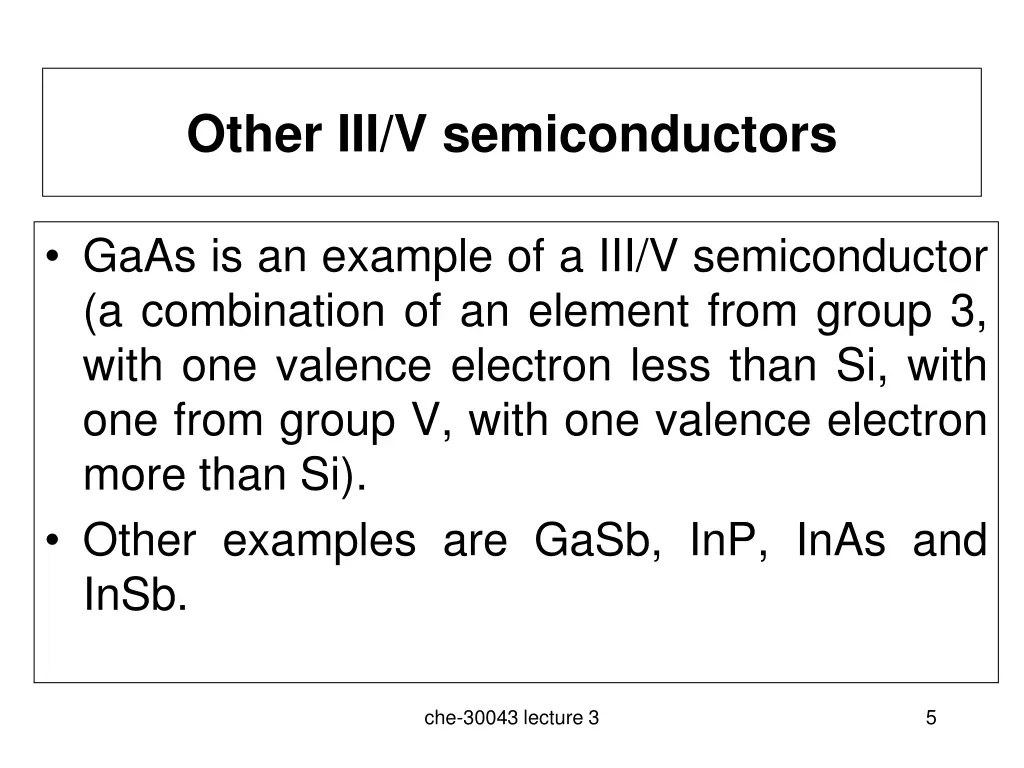 other iii v semiconductors