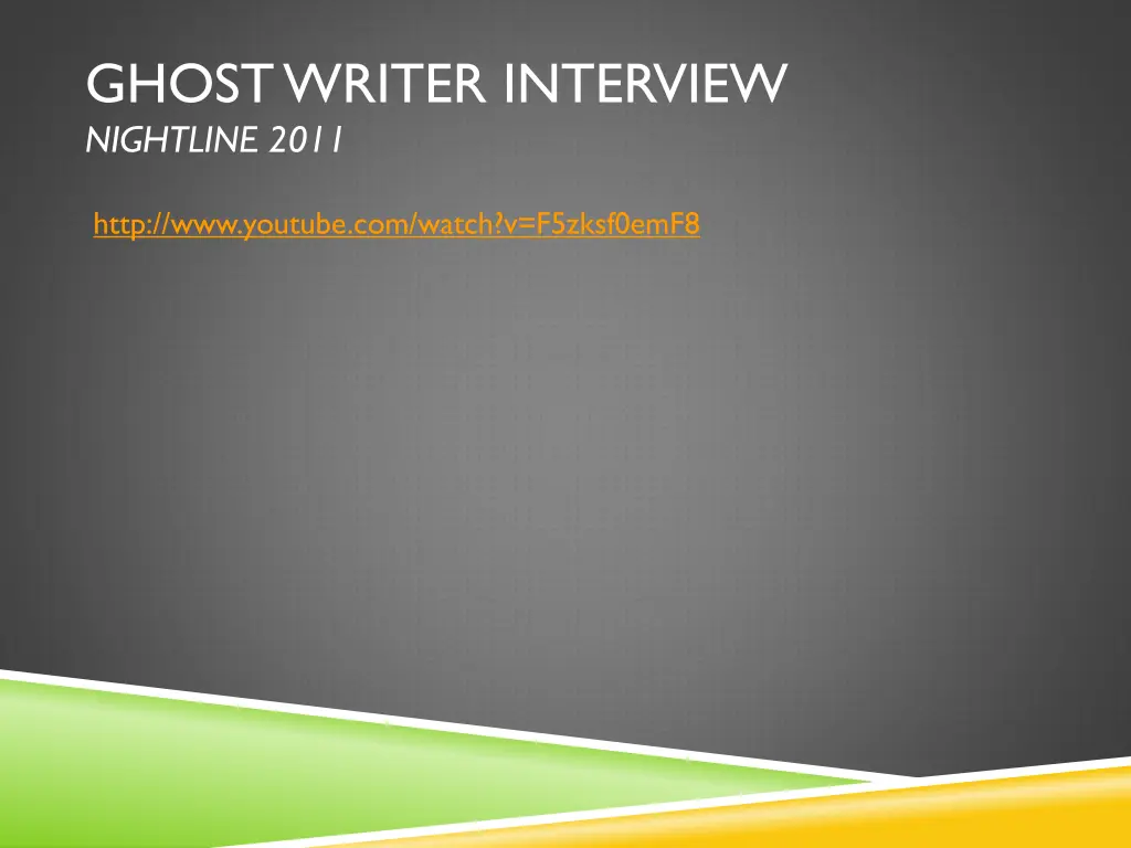 ghost writer interview nightline 2011