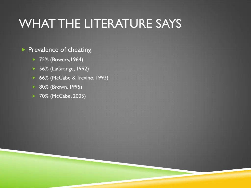 what the literature says