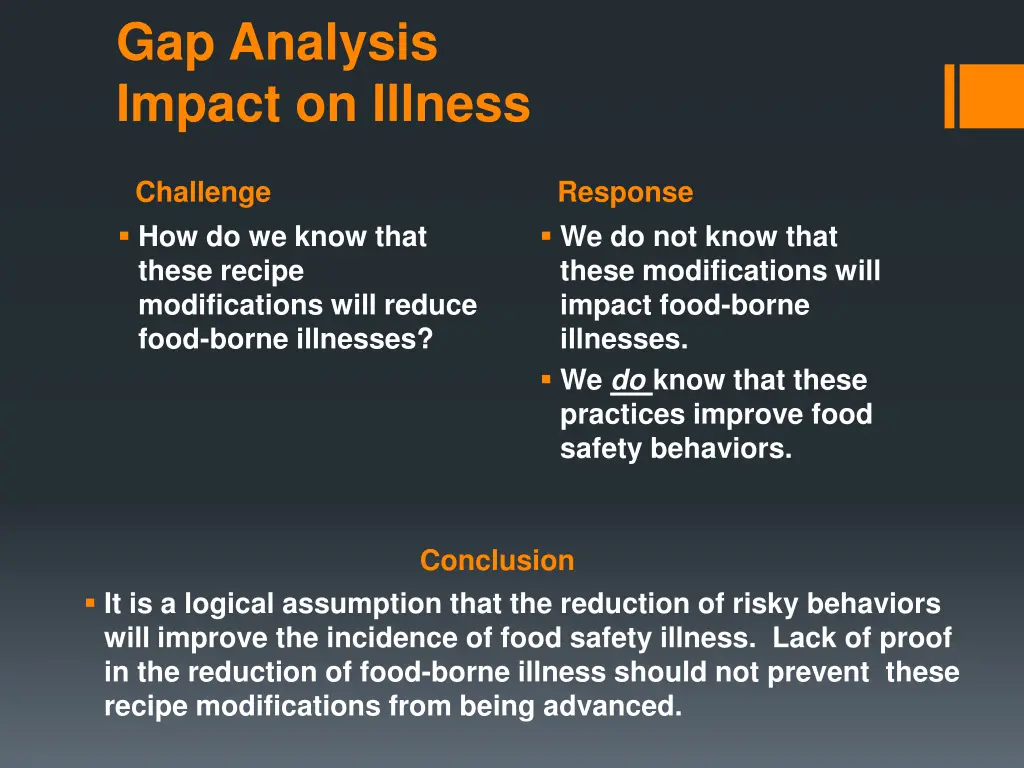gap analysis impact on illness