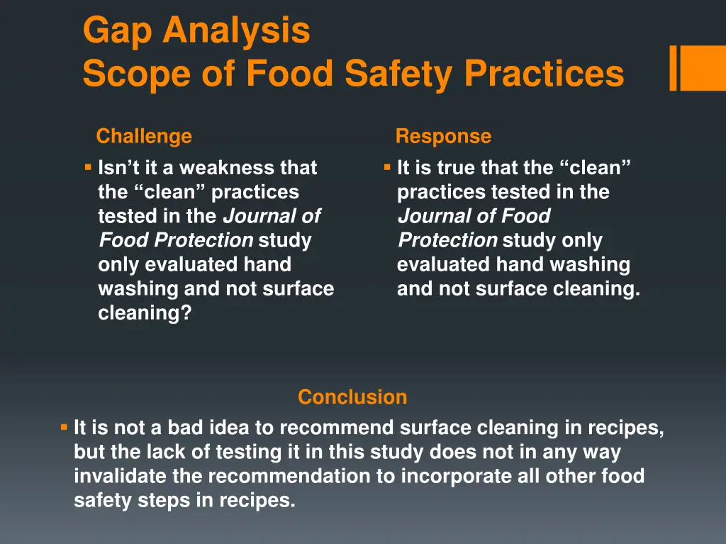 gap analysis scope of food safety practices 1