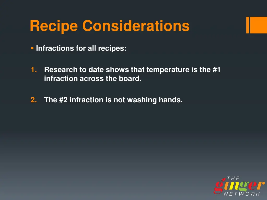 recipe considerations 1