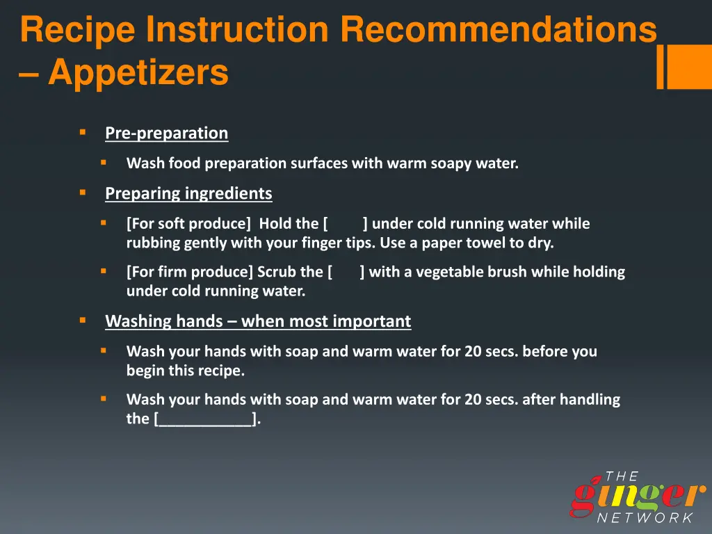 recipe instruction recommendations appetizers