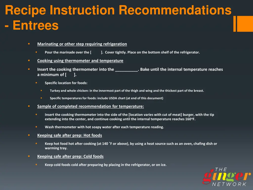 recipe instruction recommendations entrees 1