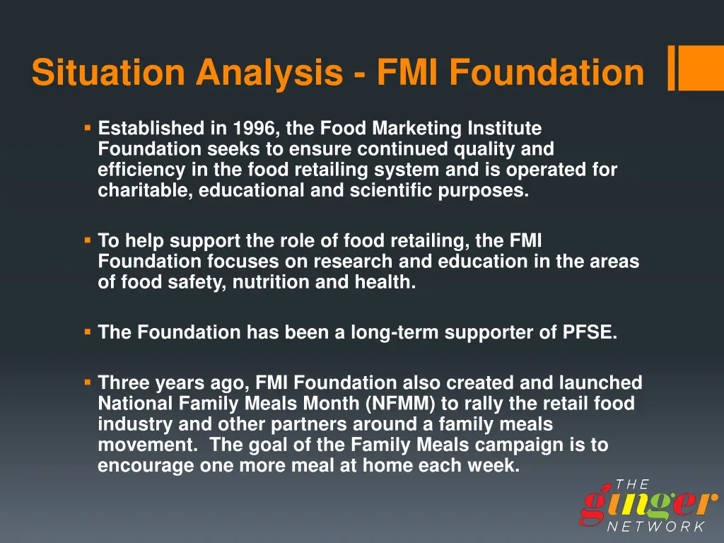 situation analysis fmi foundation