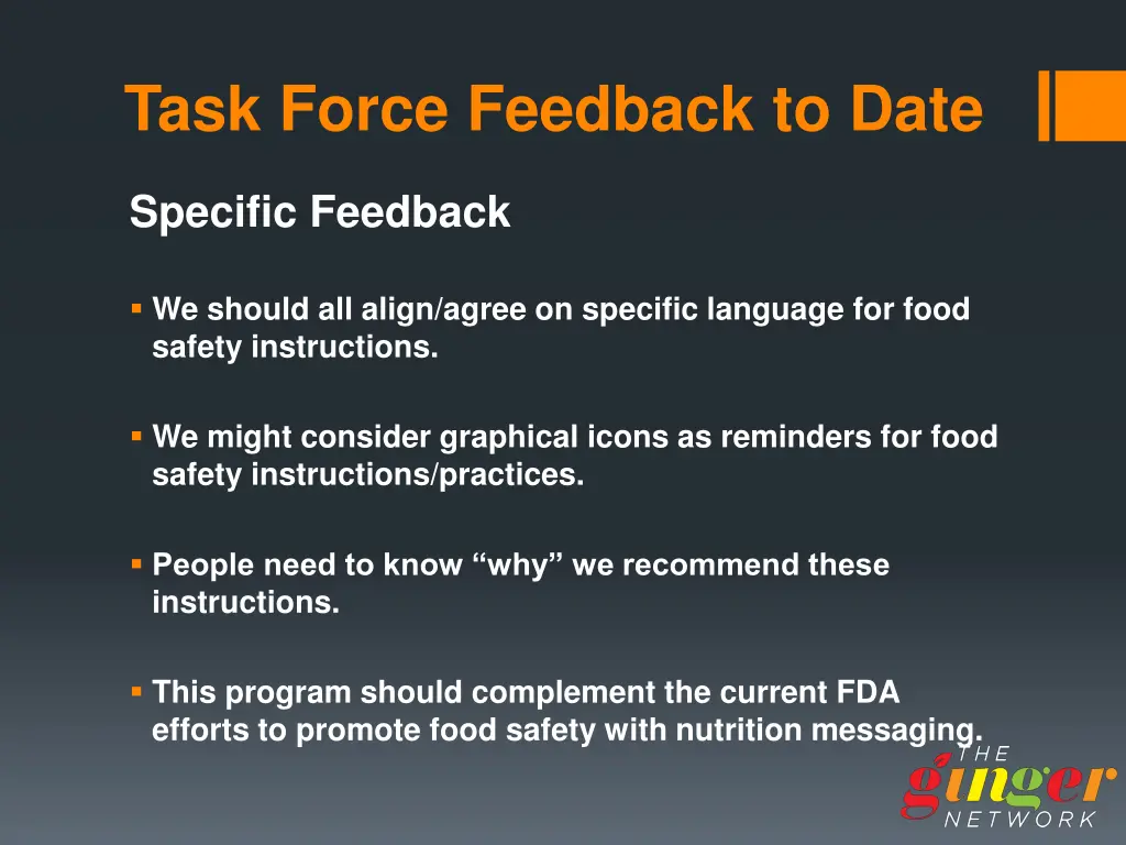 task force feedback to date 1