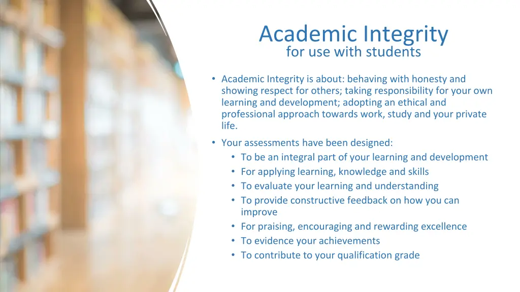 academic integrity for use with students