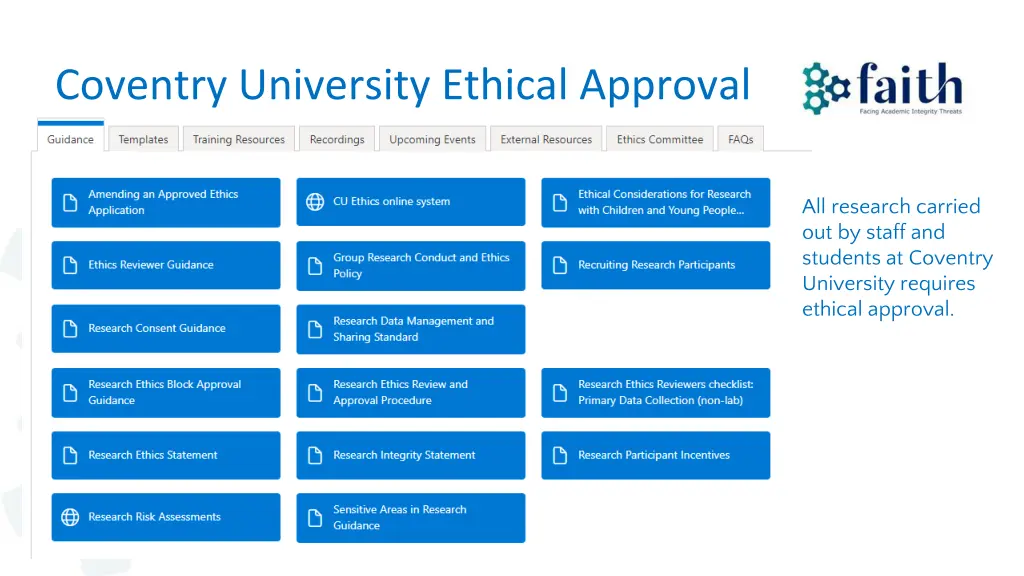 coventry university ethical approval