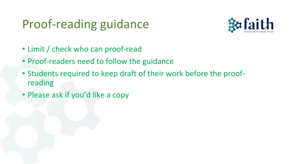 proof reading guidance
