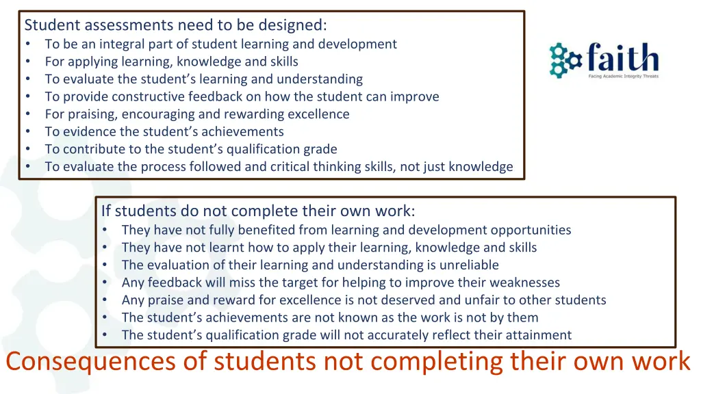 student assessments need to be designed