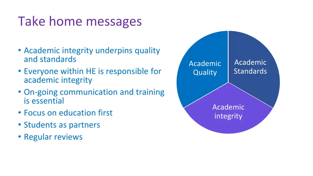 take home messages