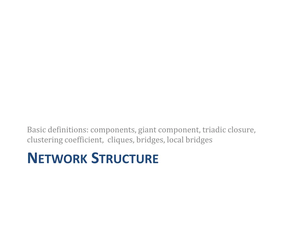 basic definitions components giant component