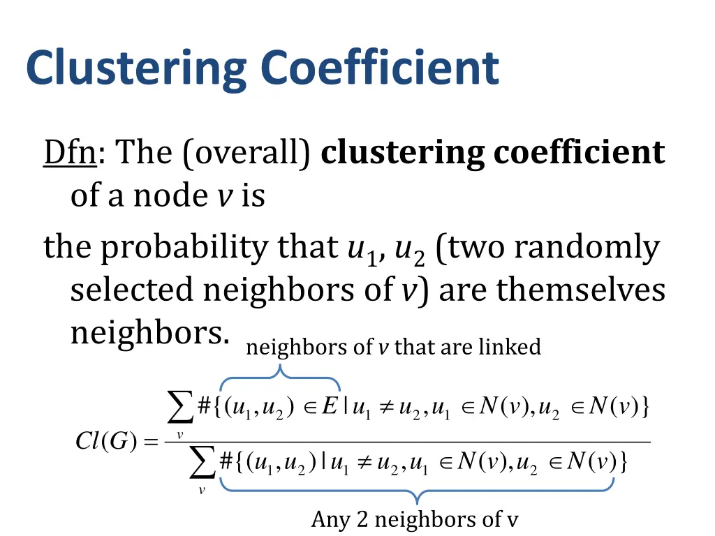 clustering coefficient
