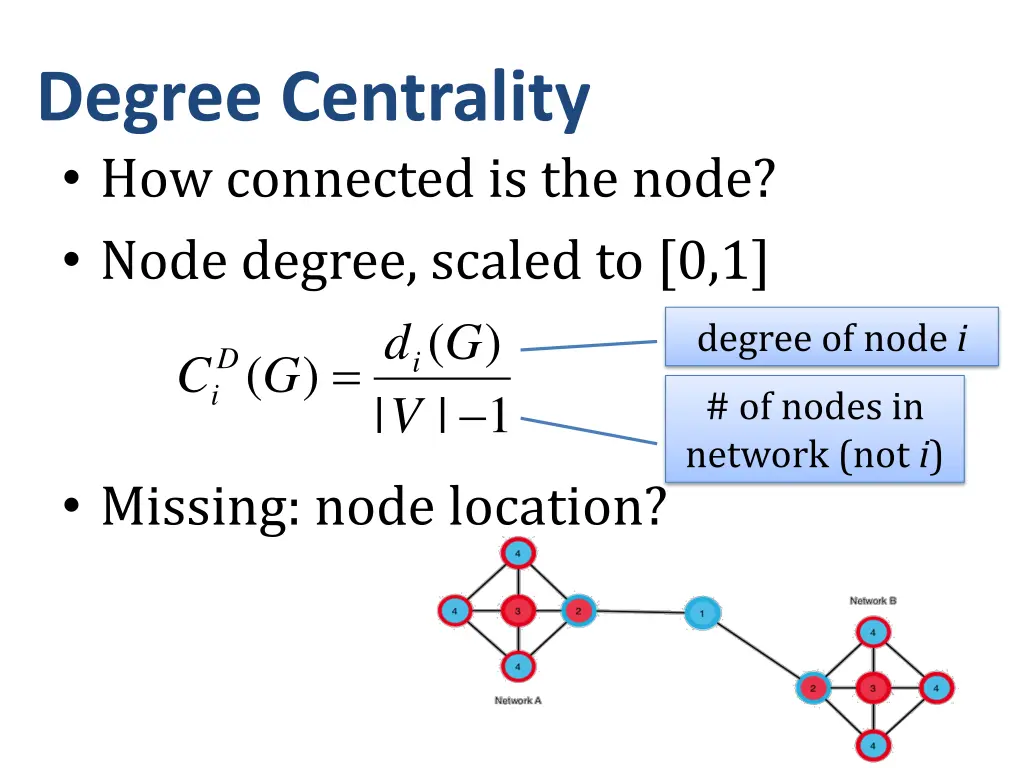 degree centrality how connected is the node node