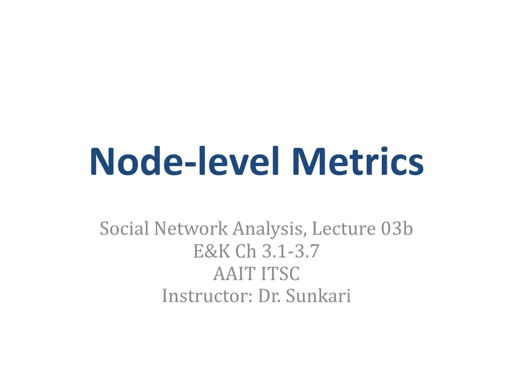 node level metrics