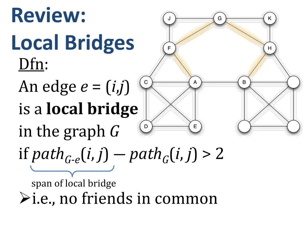 review local bridges dfn an edge e i j is a local