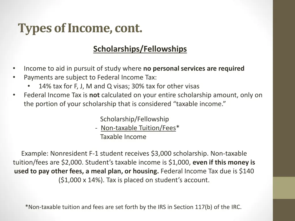 types of income cont