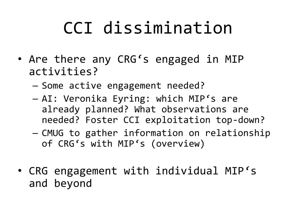 cci dissimination