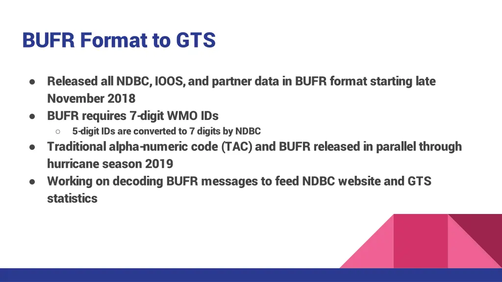 bufr format to gts