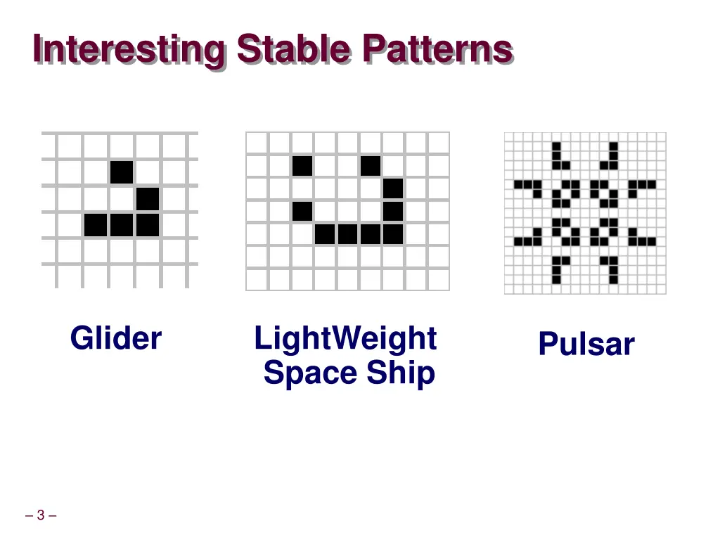 interesting stable patterns