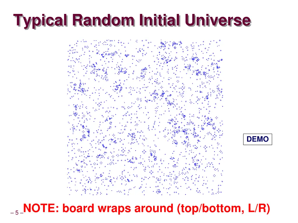 typical random initial universe