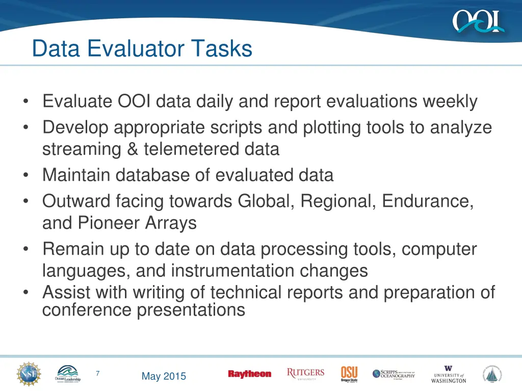 data evaluator tasks