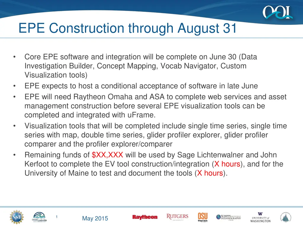 epe construction through august 31