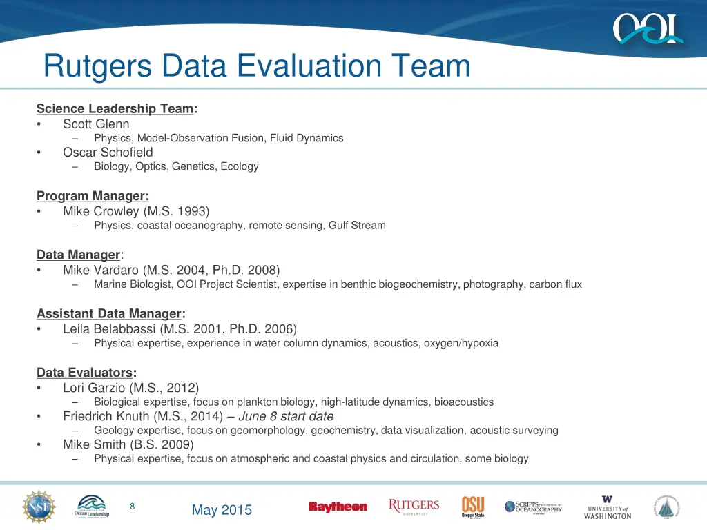 rutgers data evaluation team