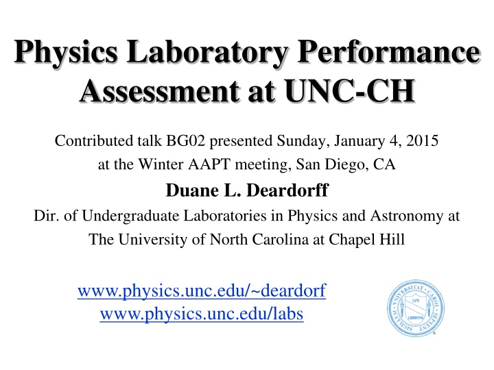 physics laboratory performance assessment