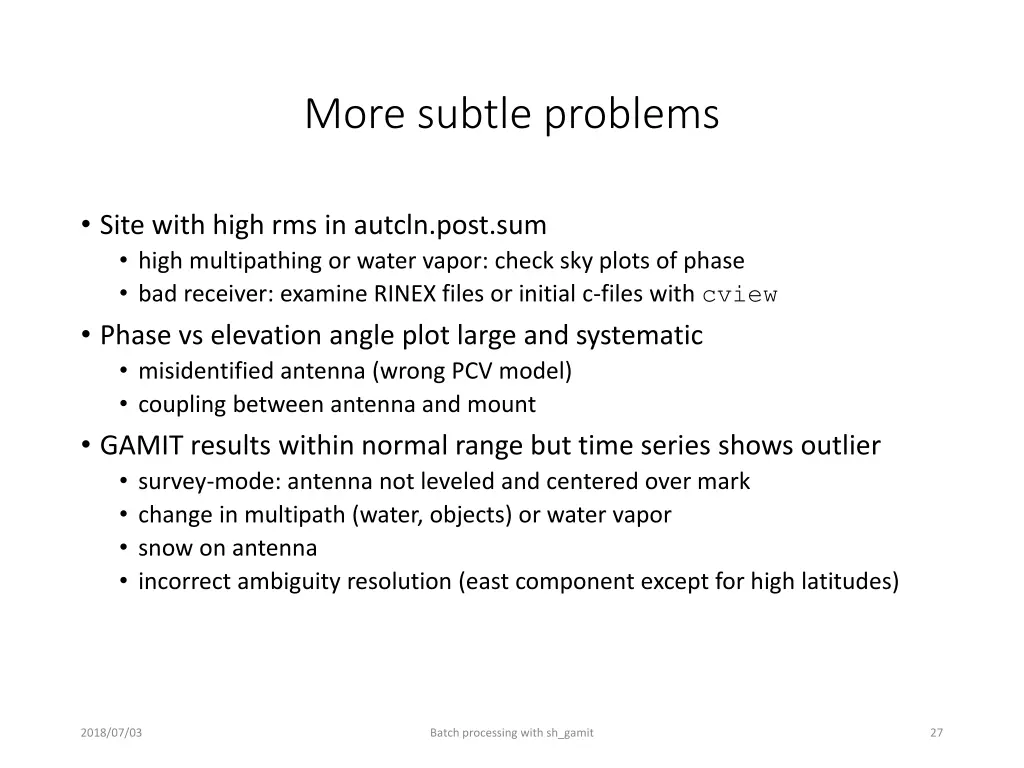 more subtle problems